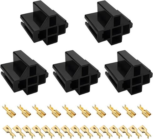 5 PCS 5 Pin Relay Connectors, 12V Relay Socket 30Amp/40Amp Connector with 6.3mm Terminals, Automotive Terminal Relays Case Holder for Cars Trucks SUVs, Car Accessories in Saudi Arabia