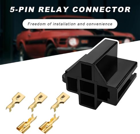 5 PCS 5 Pin Relay Connectors, 12V Relay Socket 30Amp/40Amp Connector with 6.3mm Terminals, Automotive Terminal Relays Case Holder for Cars Trucks SUVs, Car Accessories in Saudi Arabia