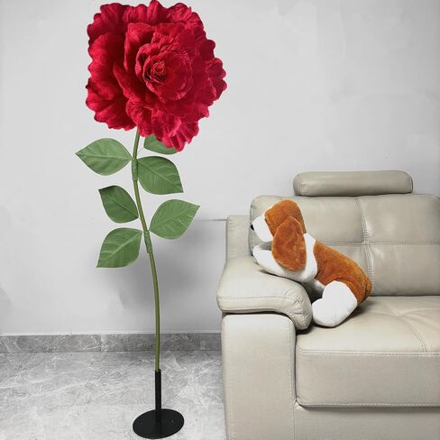 Giant Rose Flowers Huge Artificial Flowers Velvet Peony Fake Flower Creative Gift Handmade Rose for Wedding Anniversary, Valentine's Day, Mother's Day Wedding Display in Saudi Arabia