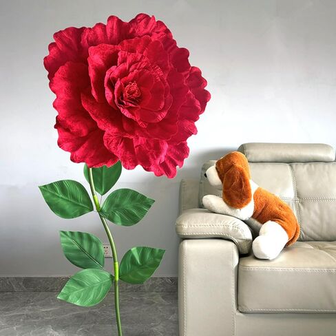 Giant Rose Flowers Huge Artificial Flowers Velvet Peony Fake Flower Creative Gift Handmade Rose for Wedding Anniversary, Valentine's Day, Mother's Day Wedding Display in Saudi Arabia