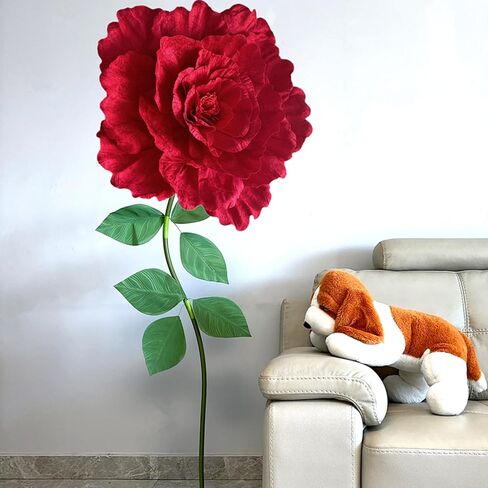 Giant Rose Flowers Huge Artificial Flowers Velvet Peony Fake Flower Creative Gift Handmade Rose for Wedding Anniversary, Valentine's Day, Mother's Day Wedding Display in Saudi Arabia