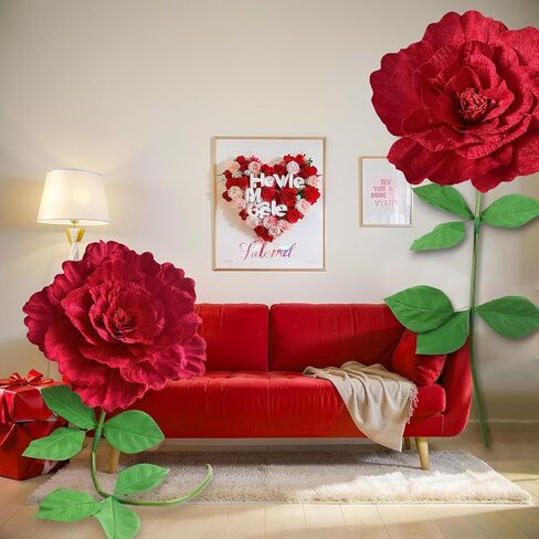 Giant Rose Flowers Huge Artificial Flowers Velvet Peony Fake Flower Creative Gift Handmade Rose for Wedding Anniversary, Valentine's Day, Mother's Day Wedding Display in Saudi Arabia