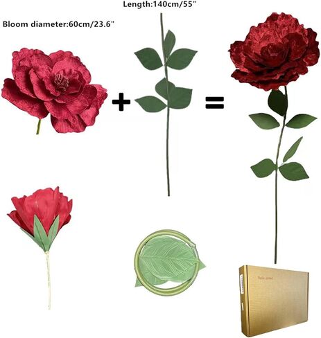 Giant Rose Flowers Huge Artificial Flowers Velvet Peony Fake Flower Creative Gift Handmade Rose for Wedding Anniversary, Valentine's Day, Mother's Day Wedding Display in Saudi Arabia