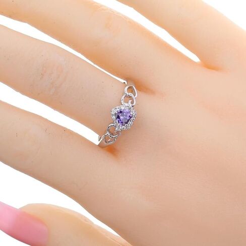 925 Sterling Silver Plated Heart Shaped Simulated Pink Topaz Halo Engagement Ring for Women in Kuwait