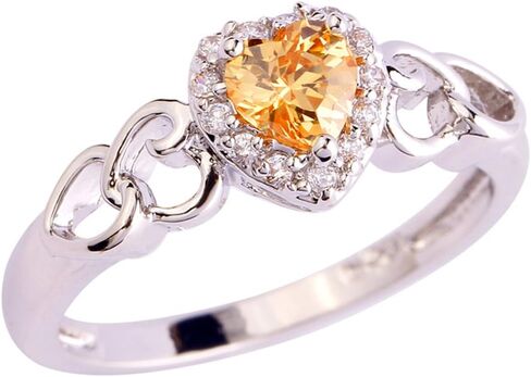 925 Sterling Silver Plated Heart Shaped Simulated Pink Topaz Halo Engagement Ring for Women in Kuwait