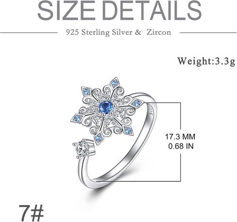 AOBOCO Sunflower Ring for Women Sterling Silver Moon Sisters Snowflake Spinner Rings Fidget Open Adjustable Black Rose Ring Birthday Mothers Day Christmas Jewelry Gifts for Mom Friends in Saudi Arabia