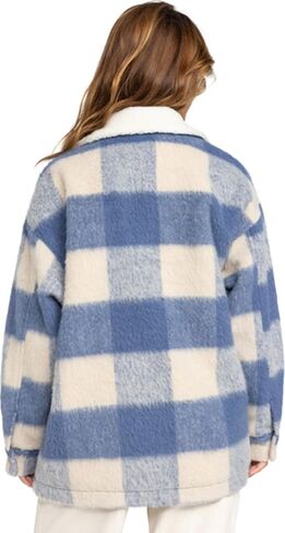 Roxy Women's Passage of Time Shacket – Soft Wool-Blend Plaid Jacket in Saudi Arabia