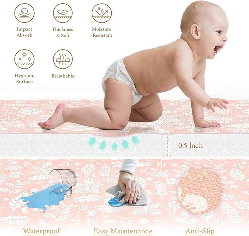 Premium Exercise & Baby Foam Play Mats - Stylish & Large Non-Toxic Puzzle Floor Mat - 6 Tiles - Spacious 6ft x 4ft - Peel-Resistant Reinforced Ver. - Soft, Thick, Waterproof - Tranquil Gray in Kuwait