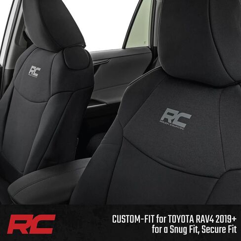 Rough Country Neoprene Seat Covers for Toyota Rav4 (2019-2025) - Waterproof & UV Resistant, Foam Padded, Front & Rear Seat Cover Set in Saudi Arabia