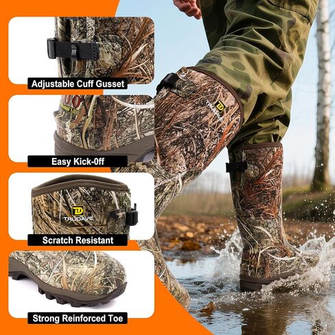 أحذية صيد 6 مم للرجال، أحذية مطاطية معزولة مقاومة للماء، توفر الدفء والحماية للصيد في الهواء الطلق (معزولة 800 جرام) in Kuwait