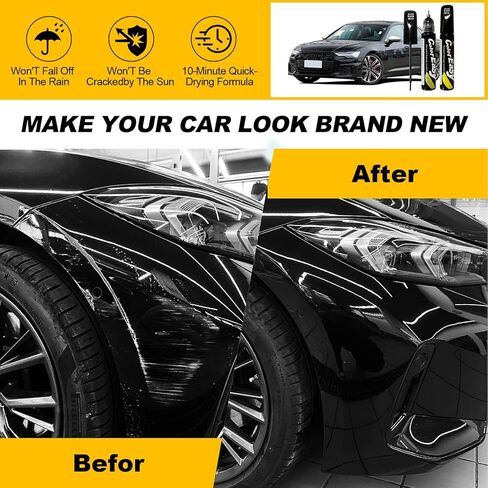 Touch Up Paint for Cars 2-in-1 Scratch Repair Pen Quick-Dry, Seamless Color Match, Automotive Scratch Remover Kit for Flawless Coverage (Black) in Kuwait