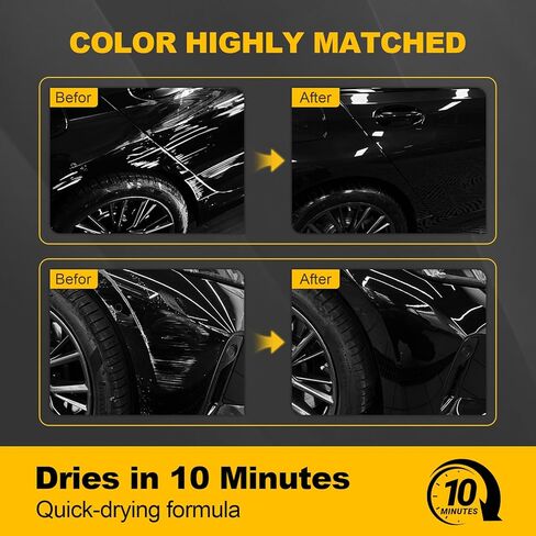 Touch Up Paint for Cars 2-in-1 Scratch Repair Pen Quick-Dry, Seamless Color Match, Automotive Scratch Remover Kit for Flawless Coverage (Black) in Kuwait