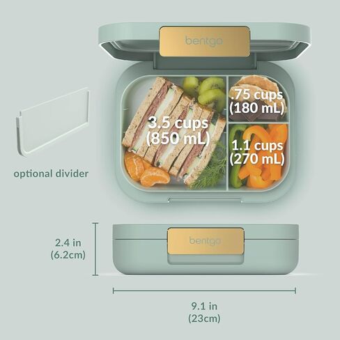 Bentgo Modern - Adult & Teen Bento Lunch Box; 3-4 Compartments, Leak-Resistant, 5.5 Cup Capacity/44 fl oz, Improved Locking Clips, Reusable, BPA-Free, Dishwasher/Microwave Safe Tray (Dark Gray) in Saudi Arabia