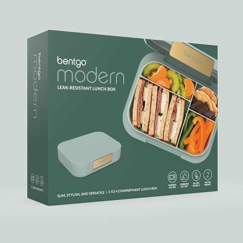 Bentgo Modern - Adult & Teen Bento Lunch Box; 3-4 Compartments, Leak-Resistant, 5.5 Cup Capacity/44 fl oz, Improved Locking Clips, Reusable, BPA-Free, Dishwasher/Microwave Safe Tray (Dark Gray) in Saudi Arabia