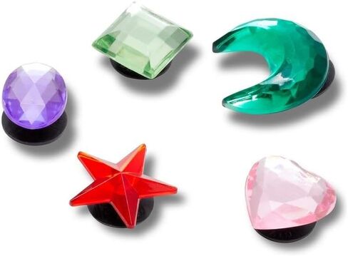 Crocs™ Jibbitz Charms مرتفعة - تصميمات متعددة الاستخدامات للفتيات والفتيان - هيكل صناعي وصناعي - أحجار كريمة مرتفعة مرتفعة - 5 عبوات مقاس واحد مقاس واحد in Saudi Arabia