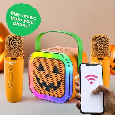 Move2Play, Mini Karaoke Machine for Kids | Includes 20+ Kid Songs | 2 Microphones | Connect with Bluetooth | 2, 3, 4, 5+ Year Old Gift & Birthday Present | Girls, Boys, & Toddler in Kuwait