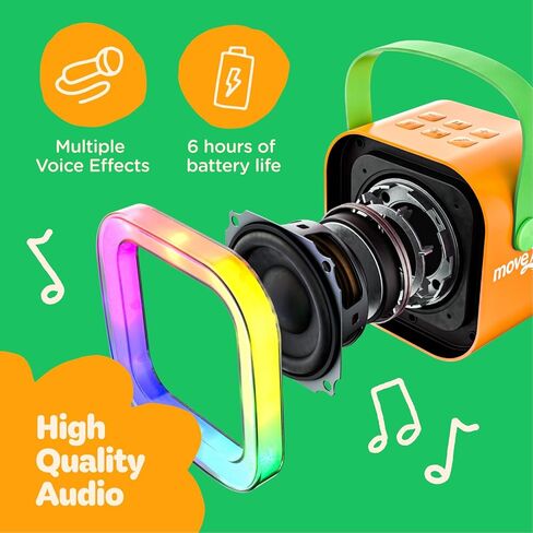 Move2Play, Mini Karaoke Machine for Kids | Includes 20+ Kid Songs | 2 Microphones | Connect with Bluetooth | 2, 3, 4, 5+ Year Old Gift & Birthday Present | Girls, Boys, & Toddler in Kuwait