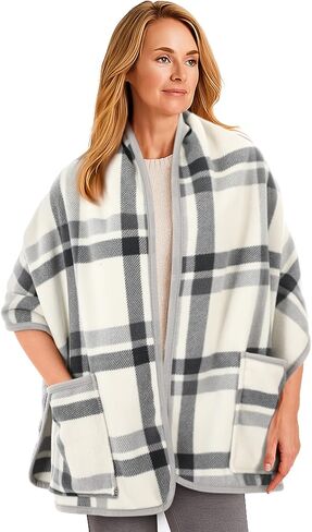 Ramede Fleece Wrap Shawl for Women with Large Front Pockets Wearable Blanket Winter Poncho Wrap Shawl Cape Women Warm Gifts in Saudi Arabia