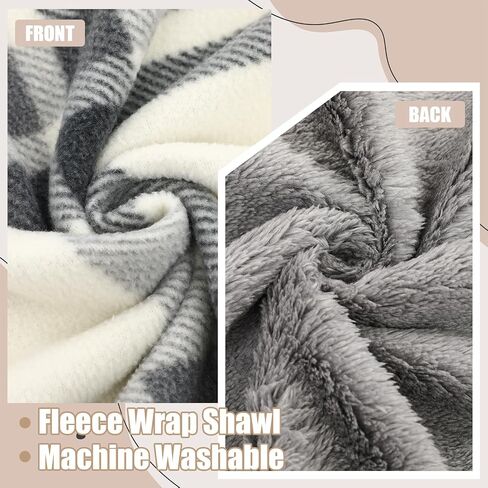 Ramede Fleece Wrap Shawl for Women with Large Front Pockets Wearable Blanket Winter Poncho Wrap Shawl Cape Women Warm Gifts in Saudi Arabia