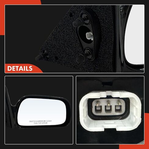 A-Premium Passenger Side Power Door Mirror - Compatible with Toyota Camry 1997 1998 1999 2000 2001 - Non-Heated, Non-Folding, Black Outside Rear View Mirror - Replace# 8791033150C0 in Saudi Arabia