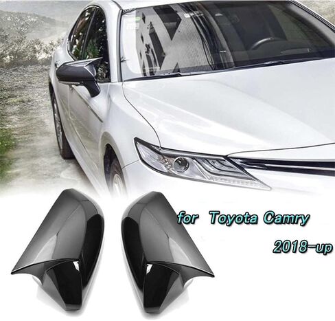 BOYUER 2PCS Car Side Rear View Mirror Guard Cover Caps Trims Exterior Decoration Accessories for Toyota Camry 2018-2025 (Piano Black) in Kuwait