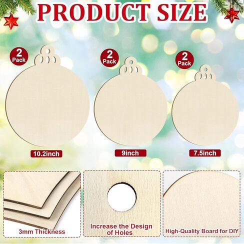 Large Size Wooden Shamrock St. Patrick's Day Ornaments to Paint, Shamrocks Wooden Irish DIY Blank Cutouts Unfinished Round Wood Discs Ornament for Crafts Hanging Spring Decorations 6 Pack in Kuwait