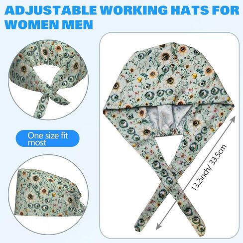 Starry Night Cardiac Adjustable Working Caps with Sweatband Scrub Hats Surgical Headgear for Women/Men in Saudi Arabia