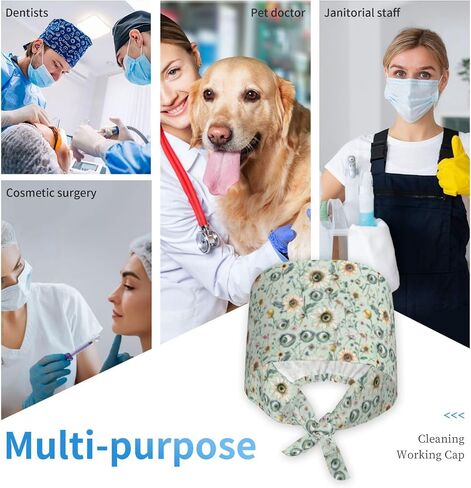 Starry Night Cardiac Adjustable Working Caps with Sweatband Scrub Hats Surgical Headgear for Women/Men in Saudi Arabia