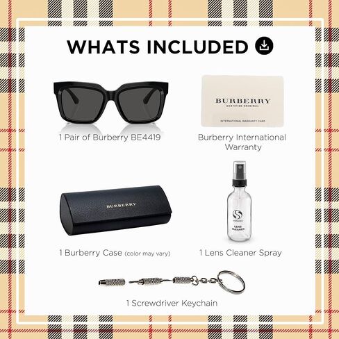 BURBERRY BE4419 Square Shape Acetate Sunglasses with Luxury Eyewear Kit in Saudi Arabia