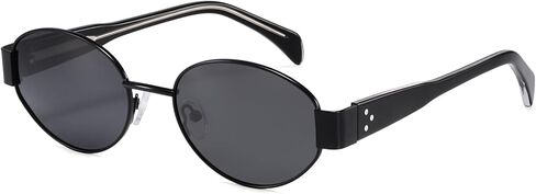 Retro Polarized Oval Sunglasses for Women Men,Trendy Metal Acetate Sun Glasses Shades UV400 Protection in Saudi Arabia