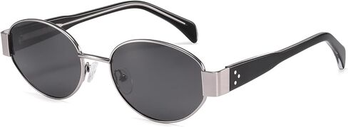 Retro Polarized Oval Sunglasses for Women Men,Trendy Metal Acetate Sun Glasses Shades UV400 Protection in Saudi Arabia