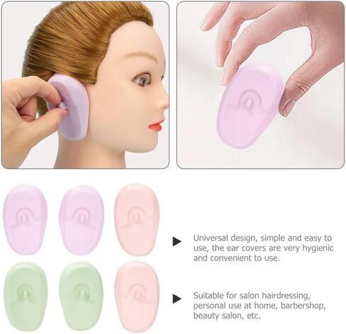 Silicone Ear Protectors for Hair Dyeing 3 Pair Hair Coloring Ear Covers for Salon Home Use in Saudi Arabia