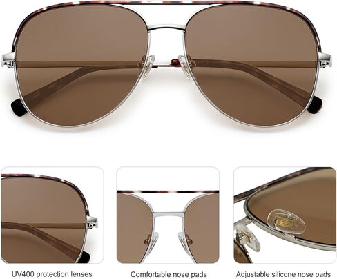 نظارات شمسية كبيرة الحجم من SOJOS للنساء والرجال، كلاسيكية عصرية UV400 للنساء والرجال Aviator SJ1220 in Saudi Arabia