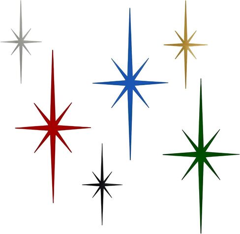 sxnzequnze Metal Rhinestone Octagonal Star Wall Decor Bling Diamonds Modern Rustic Style for Living Room Bedroom Kitchen Decoration Set of 4 （16.5 * 8.2inch/9.4 * 4.7inch） Black in Saudi Arabia
