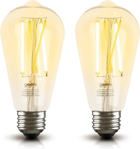 لمبة إضاءة ذكية من Geeni - متوافقة مع Alexa وGoogle Home، لمبة إضاءة LED بيضاء قابلة للبرمجة وقابلة للتعتيم، يمكن التحكم فيها عن طريق التطبيق (ST21، عبوتان) in Kuwait