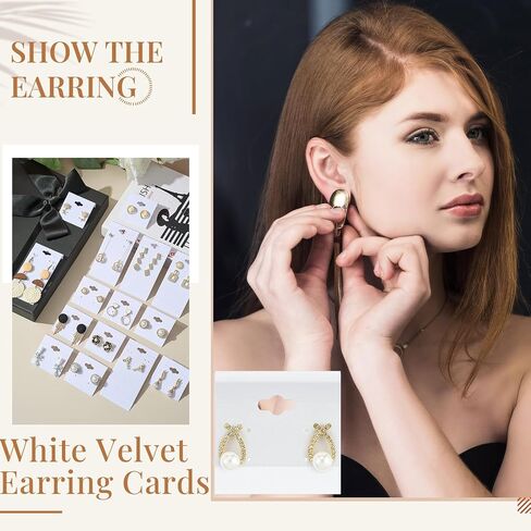 Tondiamo 200 Pcs Black Velvet Plastic Display Cards for Earrings 2'' x 2'' and 2'' x 4'' Earring Cards for Selling Earring Display Cards Holder Bulk for Earrings Ear Studs Jewelry Accessories in Kuwait