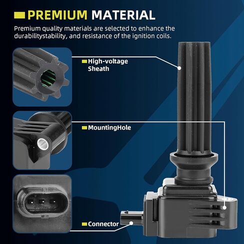 مجموعة من 6 ملفات إشعال حزمة UF303 وIridium Spark Plug 3811 متوافقة مع Chevy Isuzu GMC Hummer Buick Oldsmobile Saab Trailblazer Envoy Rainer Colorado Canyon Ascender i-280 i-290 in Kuwait