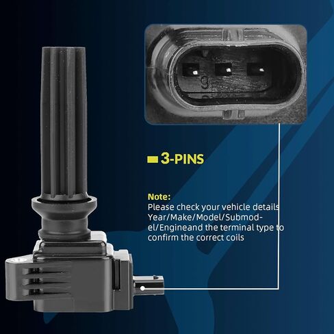 مجموعة من 6 ملفات إشعال حزمة UF303 وIridium Spark Plug 3811 متوافقة مع Chevy Isuzu GMC Hummer Buick Oldsmobile Saab Trailblazer Envoy Rainer Colorado Canyon Ascender i-280 i-290 in Kuwait