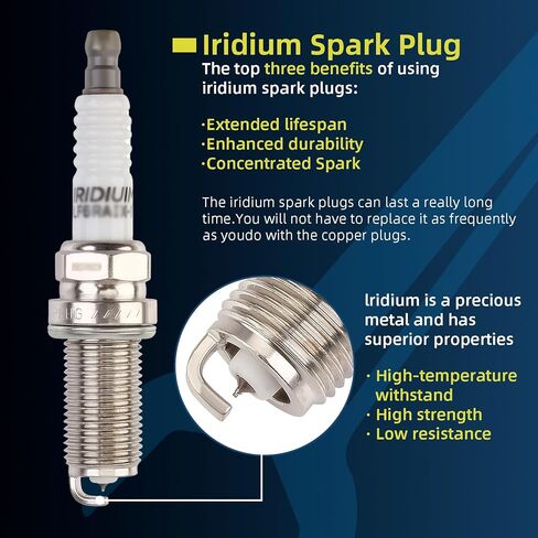 مجموعة من 6 ملفات إشعال حزمة UF303 وIridium Spark Plug 3811 متوافقة مع Chevy Isuzu GMC Hummer Buick Oldsmobile Saab Trailblazer Envoy Rainer Colorado Canyon Ascender i-280 i-290 in Kuwait