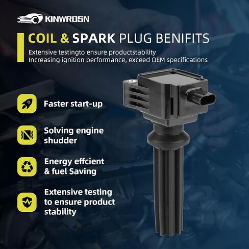 مجموعة من 6 ملفات إشعال حزمة UF303 وIridium Spark Plug 3811 متوافقة مع Chevy Isuzu GMC Hummer Buick Oldsmobile Saab Trailblazer Envoy Rainer Colorado Canyon Ascender i-280 i-290 in Kuwait
