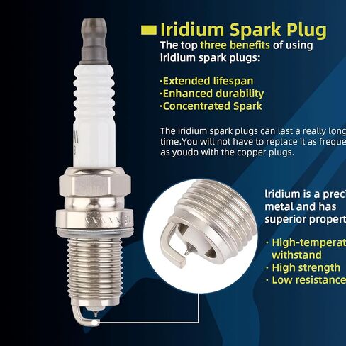 مجموعة من 6 ملفات إشعال حزمة UF303 وIridium Spark Plug 3811 متوافقة مع Chevy Isuzu GMC Hummer Buick Oldsmobile Saab Trailblazer Envoy Rainer Colorado Canyon Ascender i-280 i-290 in Kuwait