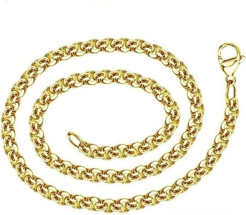 INFINIQUE CREATIONS 18k Gold Plated Stainless Steel Round Box Chain Bracelet Necklace 1.5-5mm 7"-38" in Saudi Arabia