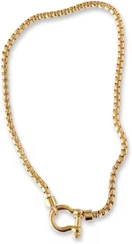 Bloomstone,18K Gold Plated Stainless Steel Necklace for Women – Hypoallergenic, Non-Tarnish Gold Link Chain, Everyday Stainless steel jewelry, Adjustable Layering Necklace in Saudi Arabia