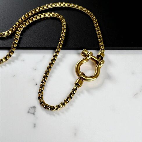 Bloomstone,18K Gold Plated Stainless Steel Necklace for Women – Hypoallergenic, Non-Tarnish Gold Link Chain, Everyday Stainless steel jewelry, Adjustable Layering Necklace in Saudi Arabia