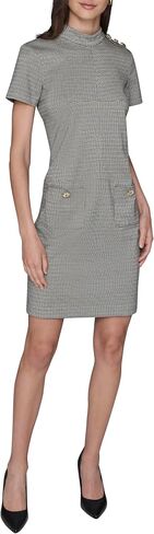 Karl Lagerfeld Women's Short Sleeve Mock Neck Sheath Mini Dress in Saudi Arabia