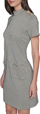 Karl Lagerfeld Women's Short Sleeve Mock Neck Sheath Mini Dress in Saudi Arabia