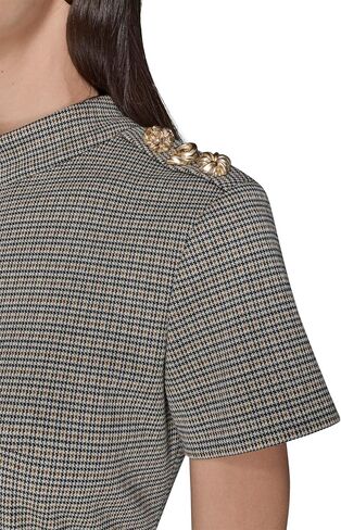Karl Lagerfeld Women's Short Sleeve Mock Neck Sheath Mini Dress in Saudi Arabia