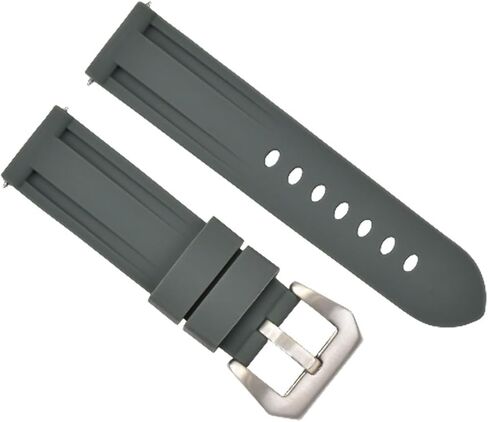 حزام ساعة Ewatchparts من مطاط السيليكون مقاس 24 ملم متوافق مع ساعة Panerai Luminor GMT Diver مقاس 44 ملم باللون الرمادي in Saudi Arabia