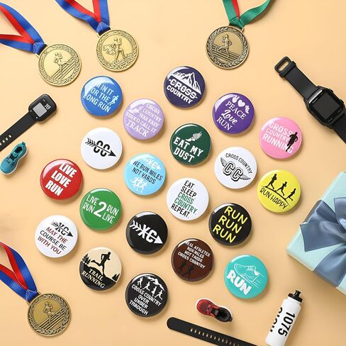 80 Pcs Cross Country Pins Gifts Running Button Pins Bulk Track Field Motivation Sport Accessories for Team Runner Pinback Backpacks Christmas Gifts in Saudi Arabia