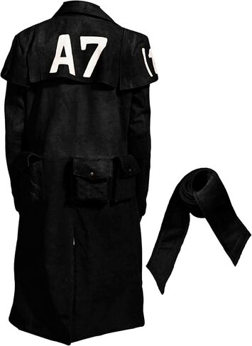 LIVEEVIL Men's NCR Veteran Ranger A7 Coat Costume - New Vegas Armor Leather Cowboy Duster Coats for Men in Saudi Arabia
